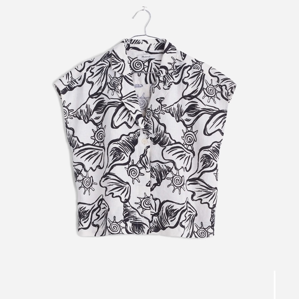 Madewell Boxy Cap-Sleeve Shirt EUC